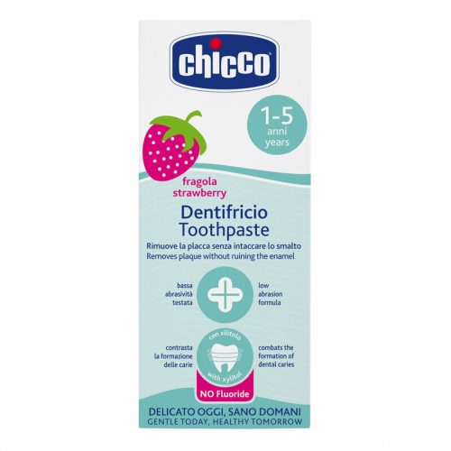 Chicco eper ízű, fluoridmentes fogkrém xilittel, 1 éves kortól