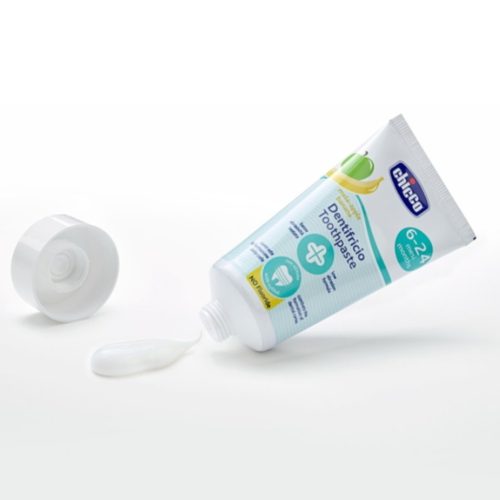 Chicco babafogkrém, Alma-banán ízű, fluorid nélkül, 6 hónapos kortól, 50 ml