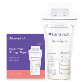 Lansinoh anyatejtároló zacskó 50 db, előre sterilizált, dupla záras, 180 ml-es tasakok