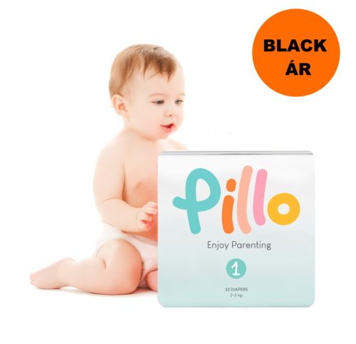 Pillo prémium pelenka, szuper nedvszívó, hipoallergén, 1 (újszülött), 2-5 kg, 33 db