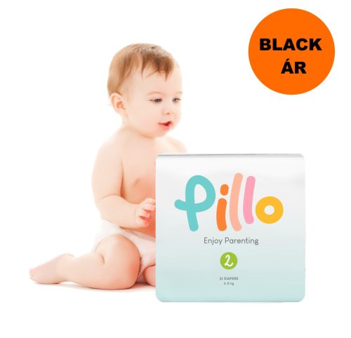 Pillo prémium pelenka, szuper nedvszívó, hipoallergén, 2 (mini), 4-8 kg, 31 db