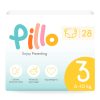 Pillo prémium pelenka, szuper nedvszívó, hipoallergén, 3 (midi), 6-10 kg, 28 db