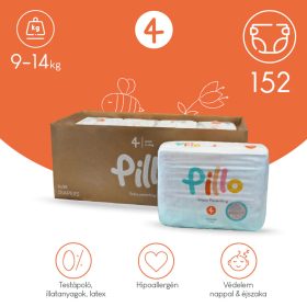 Pillo pelenka, prémium minőség, szuper nedvszívó, HAVI ADAG, 4 (maxi), 9-14 kg, 152 db
