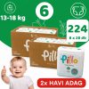 Pillo pelenka, prémium minőség, szuper nedvszívó, 2x HAVI ADAG, 6 (XL), 13-18 kg, 224 db