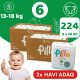 Pillo pelenka, prémium minőség, szuper nedvszívó, 2x HAVI ADAG, 6 (XL), 13-18 kg, 224 db