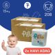 Pillo pelenka, prémium minőség, szuper nedvszívó, 2x HAVI ADAG, 7 (XXL), 15+ kg, 208 db