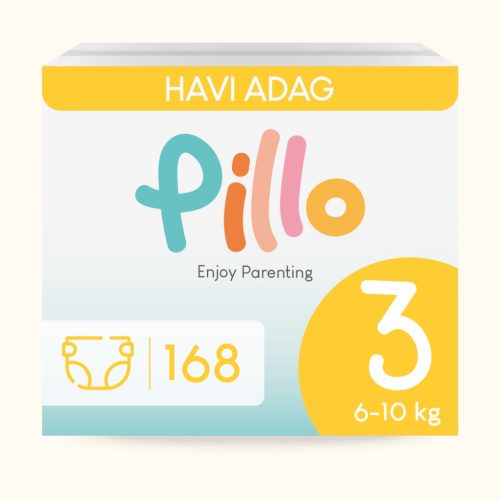 PILLO mindenmentes PURE pelenka + törlőkendő KOMBI CSOMAG - 3-as méret (6-10 kg)