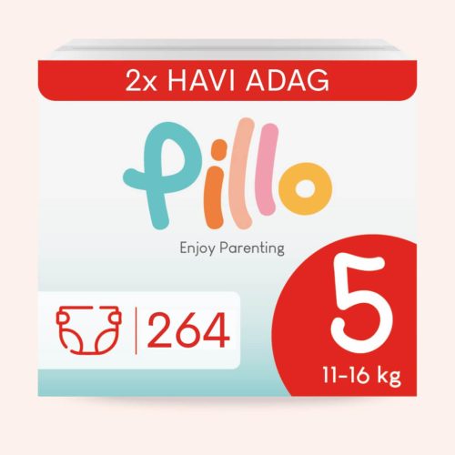 PILLO mindenmentes PURE pelenka + törlőkendő XXL KOMBI CSOMAG - 5-ös méret (11-16 kg)