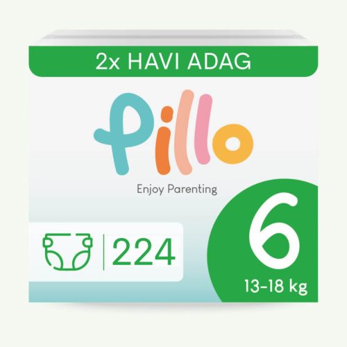 PILLO mindenmentes PURE pelenka + törlőkendő XXL KOMBI CSOMAG - 6-os méret (13-18 kg)