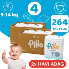 Pillo BUGYIPELENKA, prémium minőség, szuper nedvszívó, 2x HAVI ADAG, 4 (maxi), 9-14 kg, 264 db