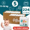 Pillo BUGYIPELENKA, prémium minőség, szuper nedvszívó, 2x HAVI ADAG, 5 (junior), 11-16 kg, 224 db