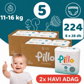 Pillo BUGYIPELENKA, prémium minőség, szuper nedvszívó, 2x HAVI ADAG, 5 (junior), 11-16 kg, 224 db