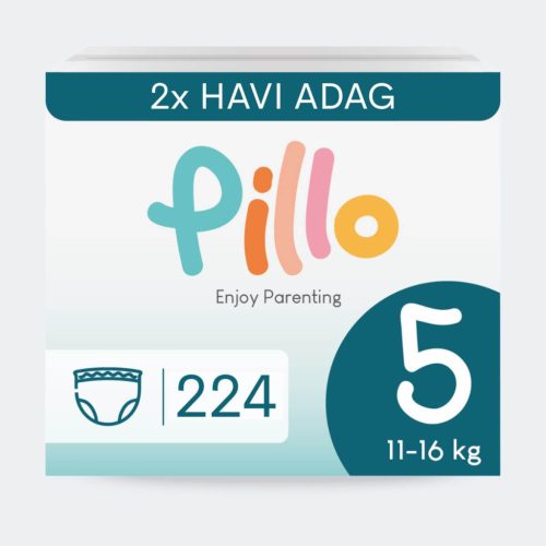 Pillo BUGYIPELENKA, prémium minőség, szuper nedvszívó, 2x HAVI ADAG, 5 (junior), 11-16 kg, 224 db