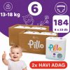 Pillo BUGYIPELENKA, prémium minőség, szuper nedvszívó, 2x HAVI ADAG, 6 (XL), 13-18 kg, 184 db