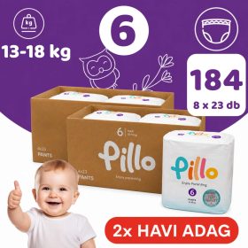 Pillo BUGYIPELENKA, prémium minőség, szuper nedvszívó, 2x HAVI ADAG, 6 (XL), 13-18 kg, 184 db