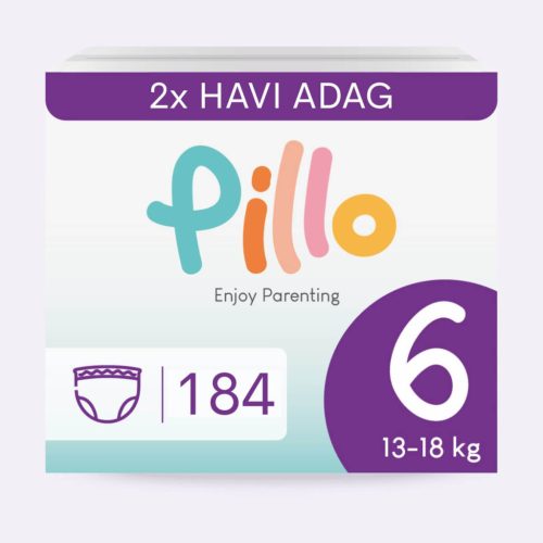 Pillo BUGYIPELENKA, prémium minőség, szuper nedvszívó, 2x HAVI ADAG, 6 (XL), 13-18 kg, 184 db