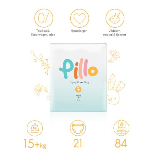 Pillo prémium bugyipelenka, szuper nedvszívó, praktikus, 7 (XXL), 15+, 21 db