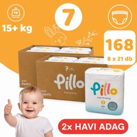 Pillo BUGYIPELENKA, prémium minőség, szuper nedvszívó, 2x HAVI ADAG, 7 (XXL), 15+ kg, 168 db