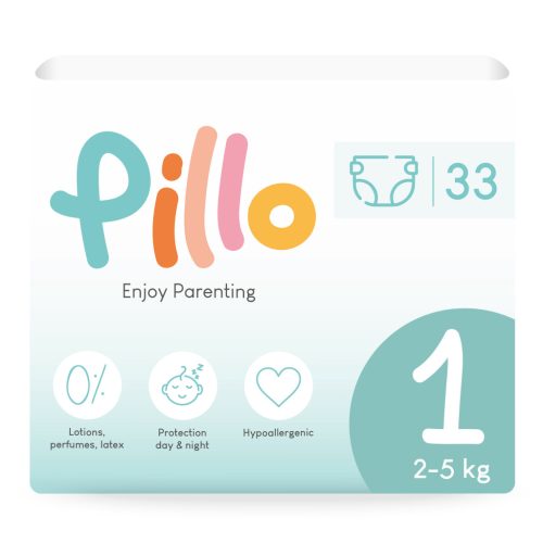 Pillo pelenka és nedves törlőkendő PRÓBACSOMAG, 1-es méret (2-5 kg) + nedves törlőkendő