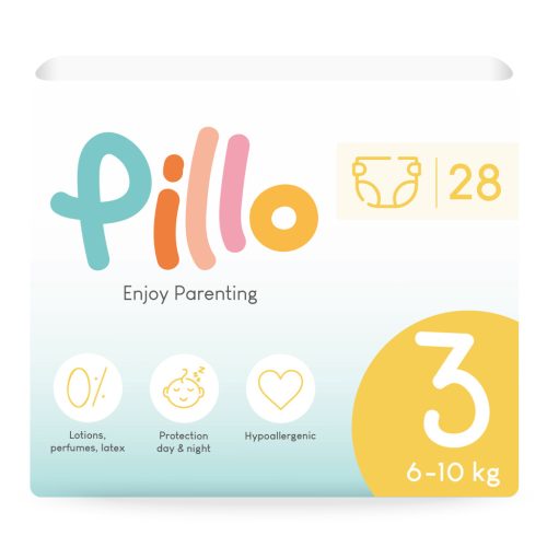 Pillo pelenka és nedves törlőkendő PRÓBACSOMAG, 3-as méret (6-10 kg) + nedves törlőkendő