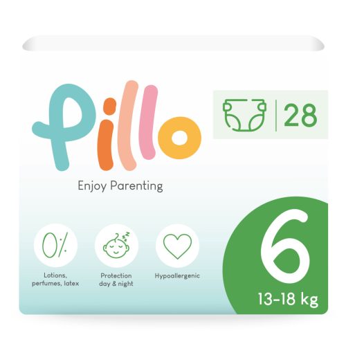 Pillo pelenka és nedves törlőkendő PRÓBACSOMAG, 6-os méret (13-18 kg) + nedves törlőkendő