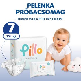 Pillo pelenka és nedves törlőkendő PRÓBACSOMAG, 7-es méret (15+ kg) + nedves törlőkendő