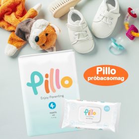 Pillo bugyipelenka és nedves törlőkendő PRÓBACSOMAG, 4-es méret (9-14 kg) + nedves törlőkendő