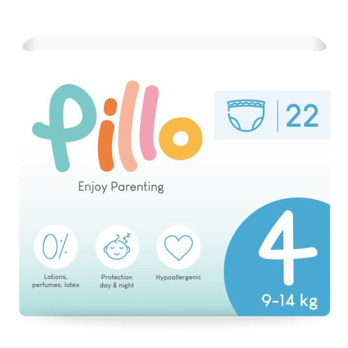Pillo bugyipelenka és nedves törlőkendő PRÓBACSOMAG, 4-es méret (9-14 kg) + nedves törlőkendő