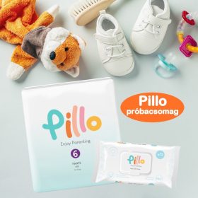 Pillo bugyipelenka és nedves törlőkendő PRÓBACSOMAG, 6-os méret (13-18 kg) + nedves törlőkendő