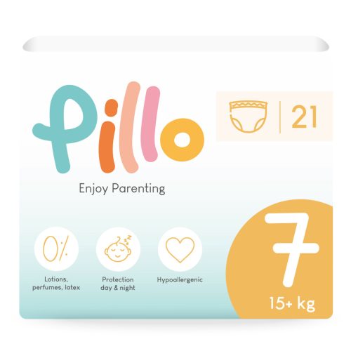 Pillo bugyipelenka és nedves törlőkendő PRÓBACSOMAG, 7-es méret (15+ kg) + nedves törlőkendő