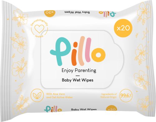 Pillo nedves törlőkendő bio aloe verával és aktív zabvízzel, VEGYES CSOMAG, 3x72+3x20+2x15