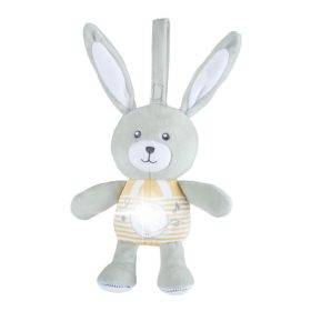   Chicco Lullaby Stardust Bunny zenélő-fénylő altató plüssnyuszi – szürke-bézs