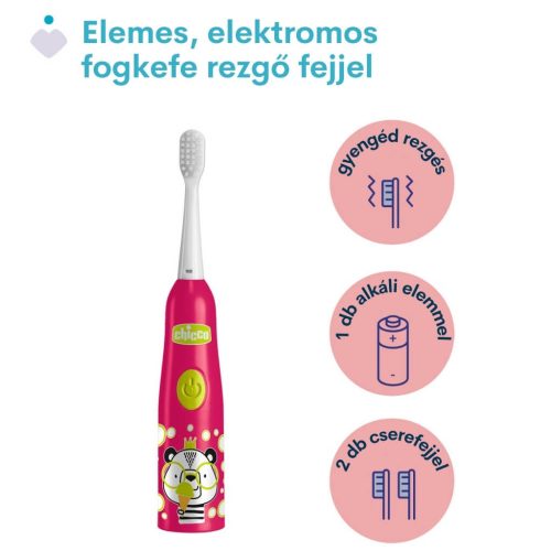 Chicco elemes fogkefe rezgőfejjel (3év+) – Panda