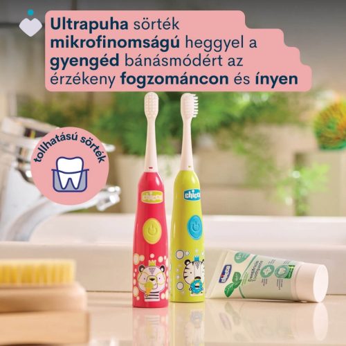 Chicco elemes fogkefe rezgőfejjel (3év+) – Panda