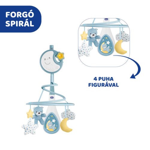 Chicco Next 2 Dreams 3in1 zenélő kiságyforgó és éjszakai fény – kék