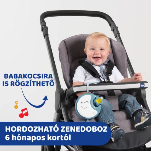 Chicco Next 2 Dreams 3in1 zenélő kiságyforgó és éjszakai fény – kék