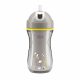 Chicco Sport Kulacs duplafalú, szívószállal, csepegésmentes – 266 ml – Szürke