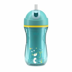  Chicco Sport Kulacs duplafalú, szívószállal, csepegésmentes – 266 ml – Türkiz