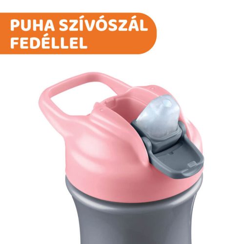 Chicco Pop-Up Szívószálas Kulacs – 350 ml – Rózsaszín