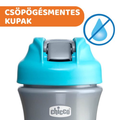 Chicco Pop-Up Szívószálas Kulacs – 350 ml – Kék
