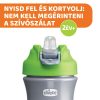 Chicco Pop-Up Szívószálas Kulacs – 350 ml – Zöld