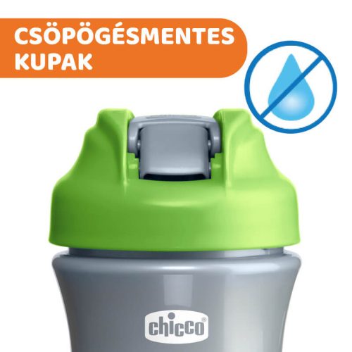 Chicco Pop-Up Szívószálas Kulacs – 350 ml – Zöld