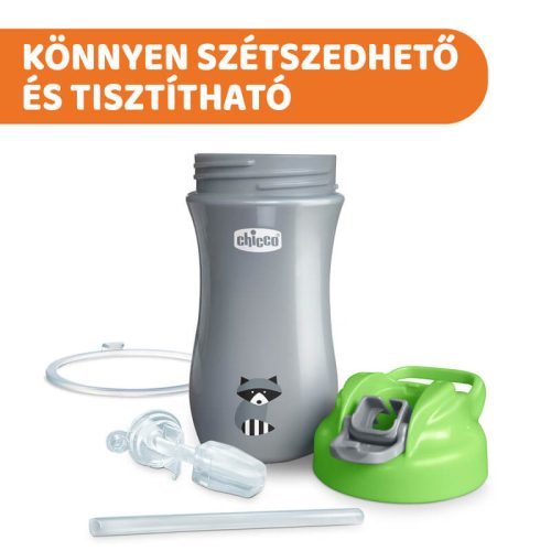 Chicco Pop-Up Szívószálas Kulacs – 350 ml – Zöld