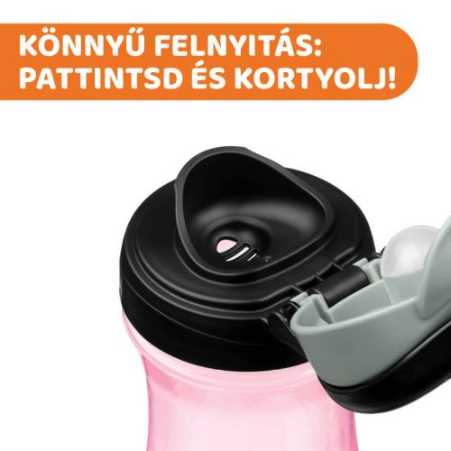 Chicco Travel Cup Pohárperemű Itató – 350 ml – Rózsaszín