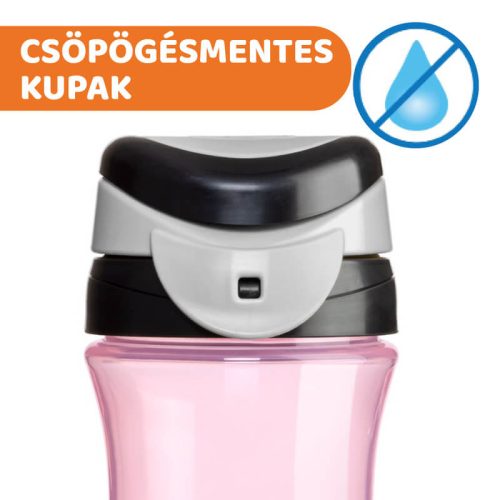 Chicco Travel Cup Pohárperemű Itató – 350 ml – Rózsaszín