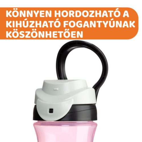 Chicco Travel Cup Pohárperemű Itató – 350 ml – Rózsaszín