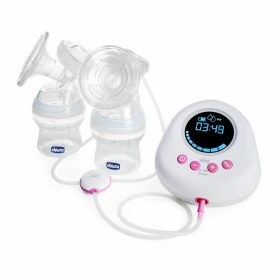 Chicco Double dupla elektromos mellszívó két fejőegységgel, digitális kijelzővel és NaturalFeeling cumisüvegekkel