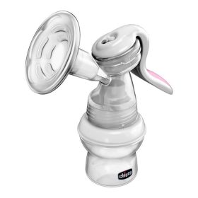 Chicco NaturalFeeling kézi mellszívó ergonomikus pumpakarral, puha szilikonos tölcsérrel és 150 ml-es cumisüveggel