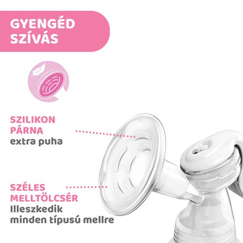 Chicco NaturalFeeling kézi mellszívó – 150 ml-es cumisüveggel