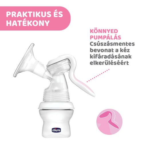 Chicco NaturalFeeling kézi mellszívó – 150 ml-es cumisüveggel